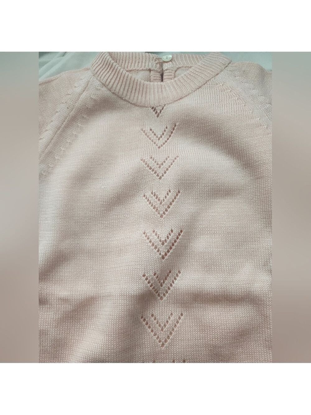 NEW VINTAGE 60/70's, Handmade In Spain, beautiful little light pink sweater - Picture 2 of 10